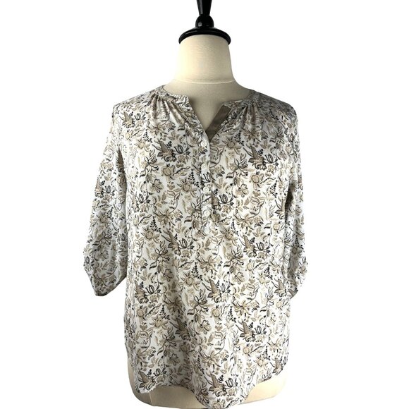 Croft & Barrow Tab Sleeve Blouse, Women's Size X-Large - Picture 1 of 8